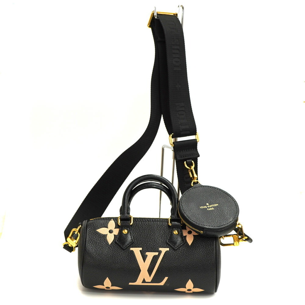 Louis Vuitton Papillon Bag Monogram Empreinte Leather Black Handbag